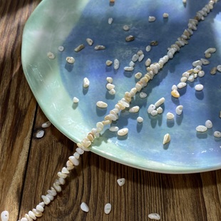 天然淡水白贝3*5mm有孔碎片手工diy串珠手链项链饰品配件材料S336