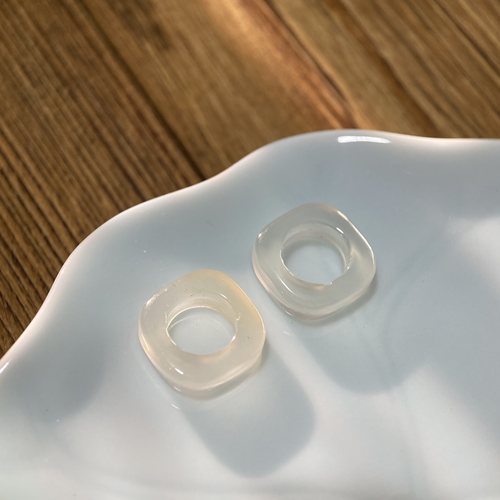 天然白玛瑙方形13*4mm跑环玉髓项链吊坠跑圈手工diy饰品配件S857