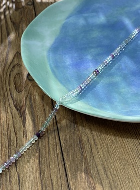 天然彩莹石切面扁珠4*3mm散珠手工diy串珠手链项链饰品配件S951