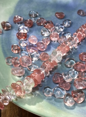 西瓜红琉璃9*4mm碎石隔片珠散珠手工diy串珠手链项链饰品配件S790