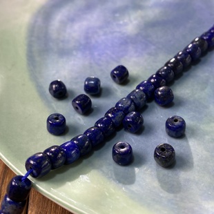 天然青金石墩墩珠6*5mm散珠手工diy串珠手链项链饰品配件材料X523