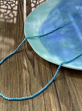 合成绿松2mm切面方糖珠整串手工DIY串珠项链饰品配件半成品X328