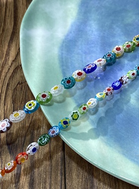 千花琉璃5-7椭圆片珠散珠子手工diy串珠手链项链饰品配件S824