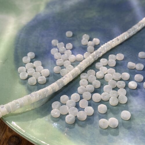 天然马蹄螺4*2mm直切药片珠散珠手工diy串珠手链项链饰品配件X33