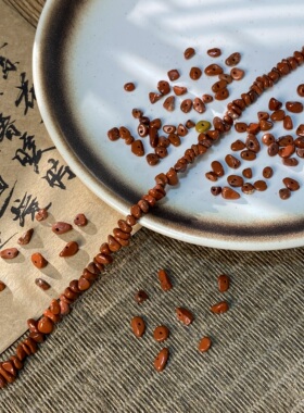 天然红石3*5mm有孔碎石手工diy串珠子手链项链饰品配件材料S28