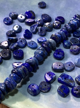 天然青金石8*4mm碎石隔片珠散珠手工diy串珠手链项链饰品配件S804