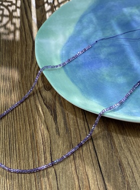 天然紫水晶2mm切面方糖珠整串手工DIY串珠项链饰品配件半成品X325