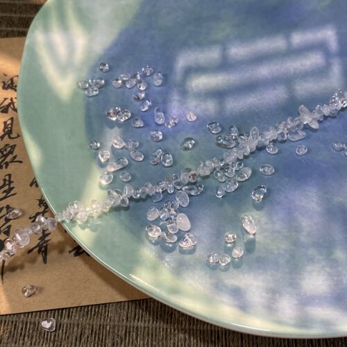 天然A级白水晶3*5mm有孔碎石手工diy串珠手链项链饰品配件材料S83