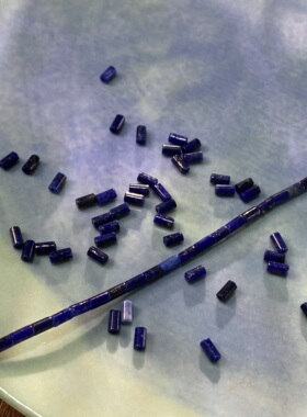 天然青金石2*4mm管珠散珠子手工diy串珠手链项链饰品配件材料S706