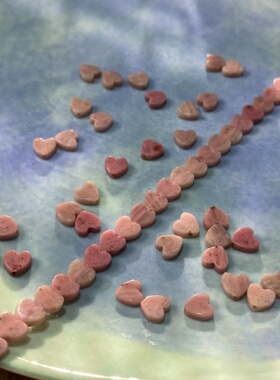 天然红纹石6mm爱心形珠散珠手工diy串珠手链项链饰品配件材料S695