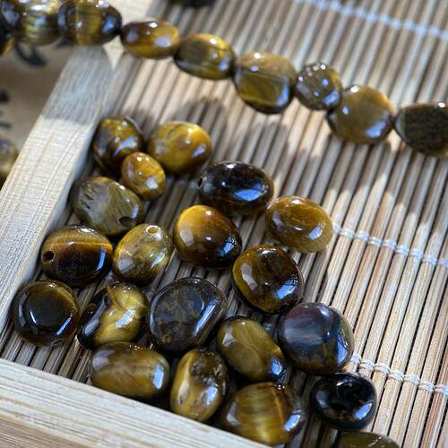 天然虎眼石随形珠6*8mm异形珠子diy串珠手链项链饰品配件材料S189