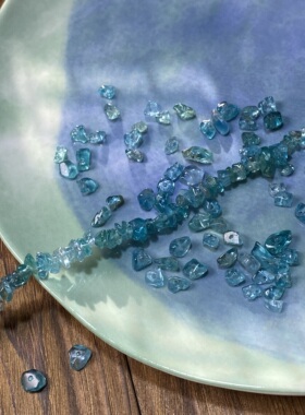 天然透磷灰5*8mm有孔碎石手工diy串珠子手链项链饰品配件S375