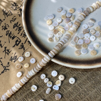 天然淡水白贝6*2mm隔片散珠手工diy串珠手链项链饰品配件材料X811