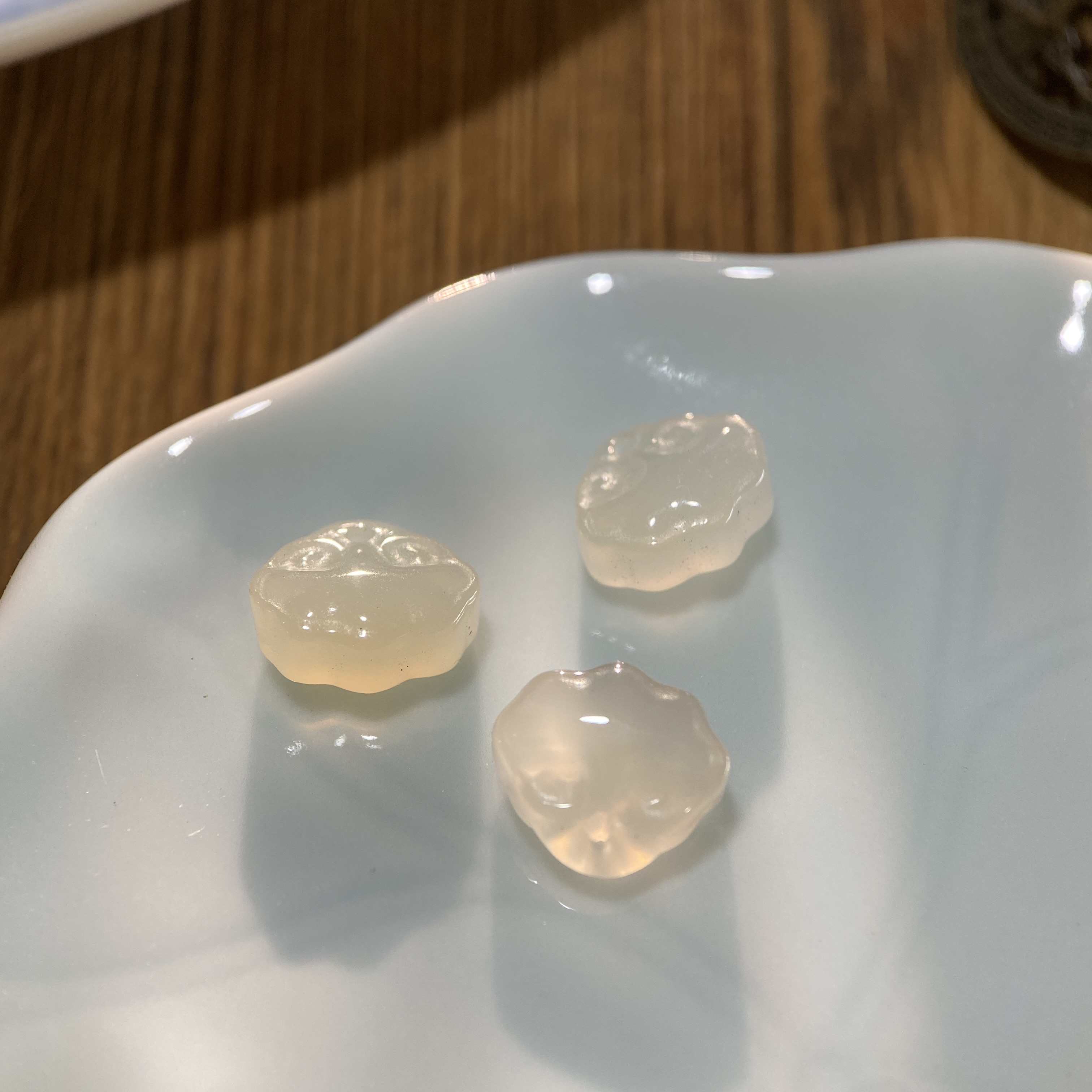 天然白玛瑙小祥云12*10mm跑环玉髓项链吊坠手工diy饰品配件S874