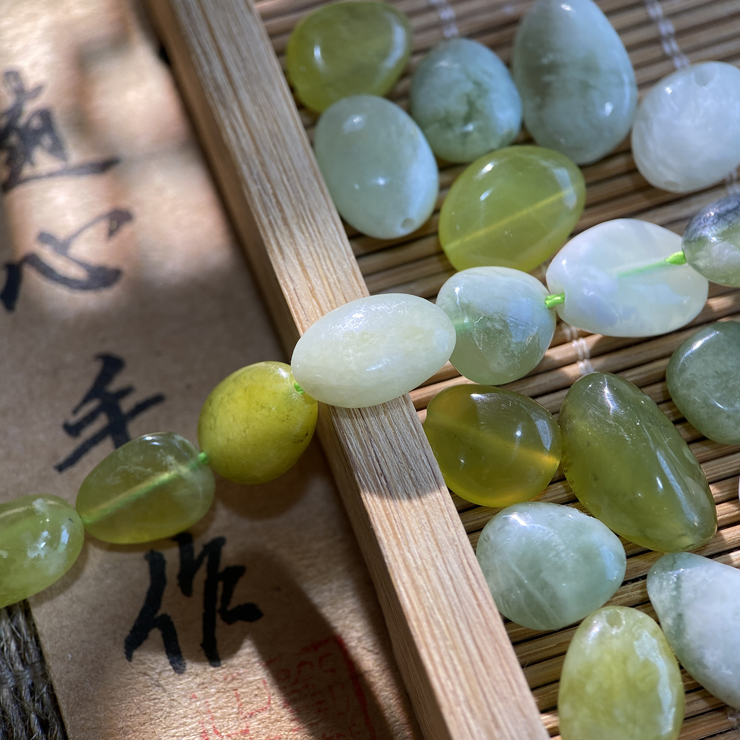 天然岫玉随形珠8*10mm异形珠手工diy串珠手链项链饰品配件材料S24