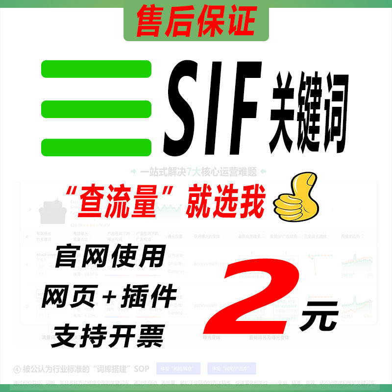 SIF插件账号卖家精灵会员一年充值数据分析工具h10亚马逊选关键词图片