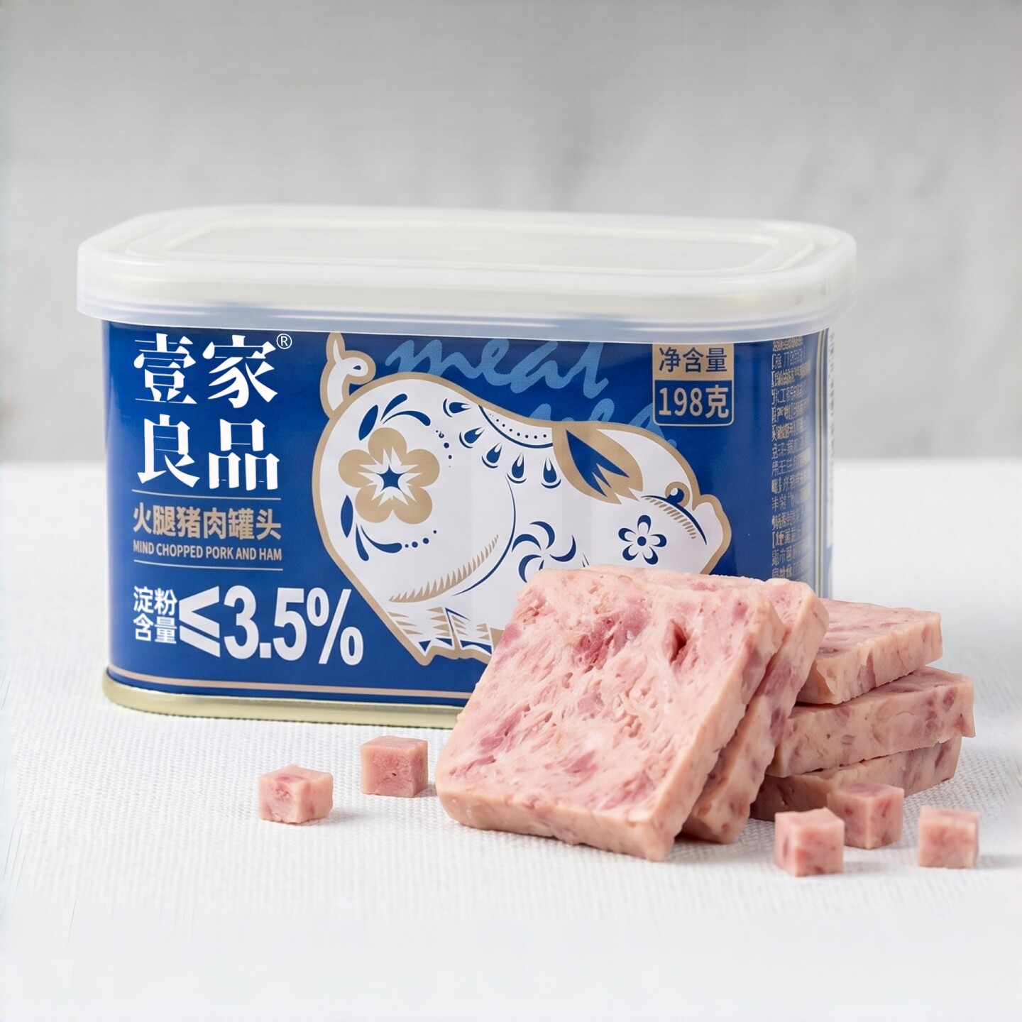 壹家良品火腿猪肉罐头198克*1罐早餐即食午餐肉露营火锅食材包邮