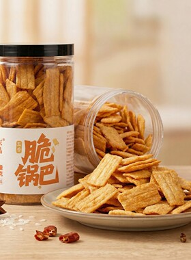壹家良品五香脆锅巴网红怀旧零食解馋追剧下午茶小吃膨化食品罐装
