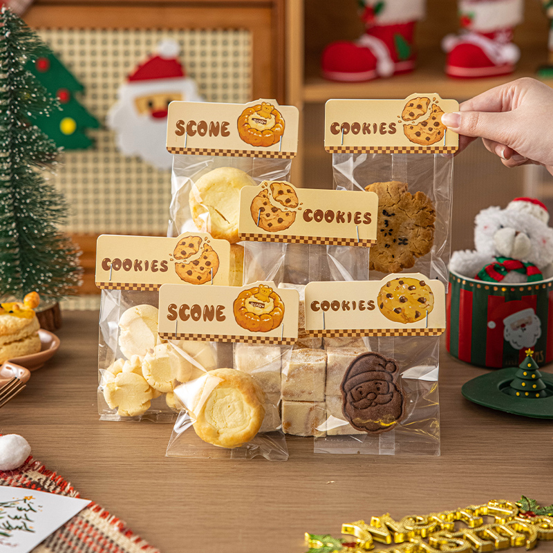 雪花酥包装袋卡头可爱食品级家用