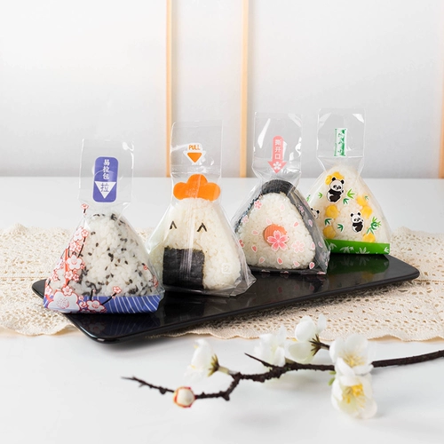 Сумка для упаковки для суши с треугольным рисовым шариком японская упаковка для суши в стиле пищевая пищевая сумка для риса может быть нагрета по микроволновке