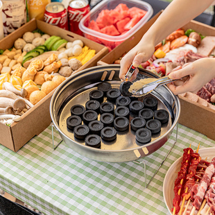 烧烤架一次性户外全套子围炉煮茶露营便携家用室外烤盘架子无烟碳