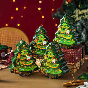 圣诞礼盒空盒糖果糖果伴手礼巧克力雪花酥太妃子曲奇饼干马口铁罐