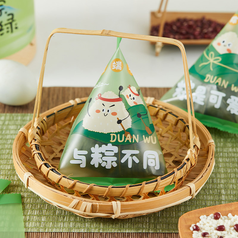 端午节粽子包装袋卡通可爱袋子机封袋食品独立打包透明密封袋送礼