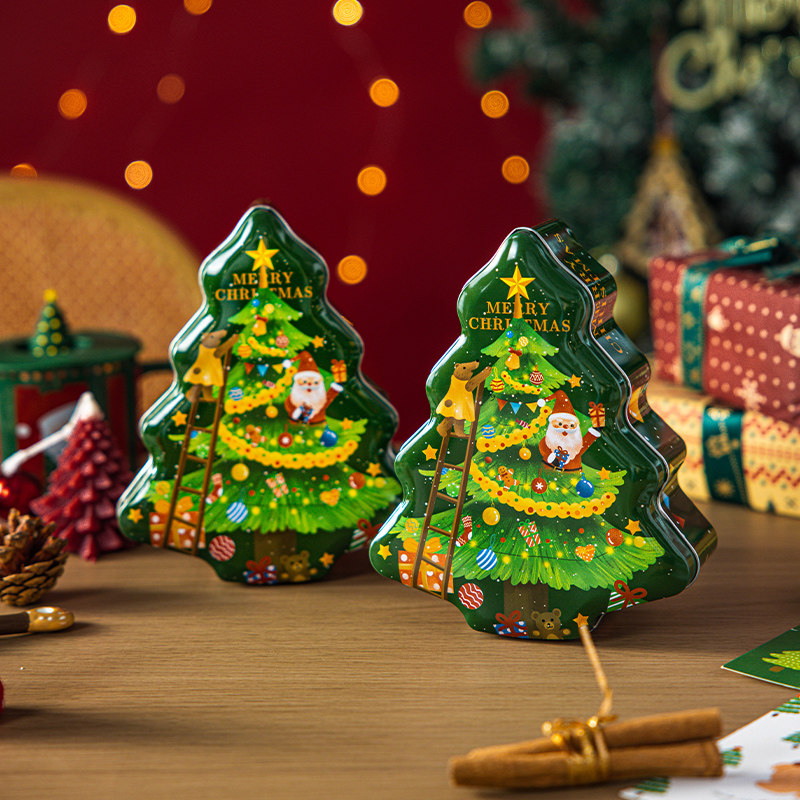 圣诞礼盒空盒平安糖果曲奇饼干马口铁罐伴手礼巧克力雪花酥太妃子