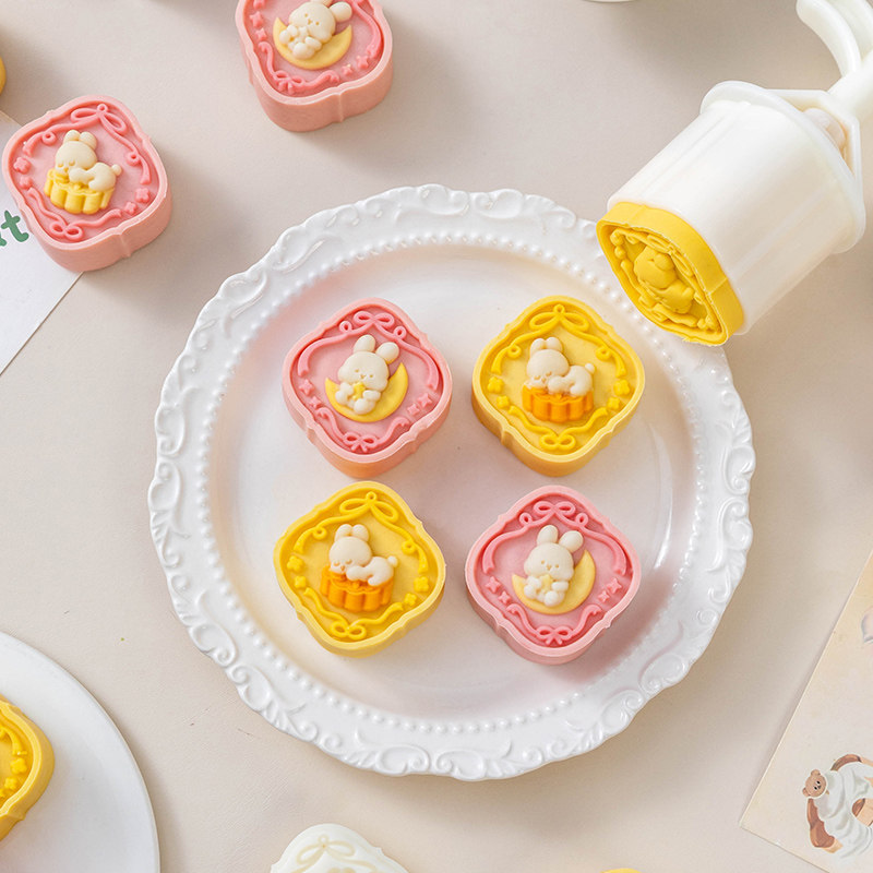 美涤手工月饼卡通兔子压花模具