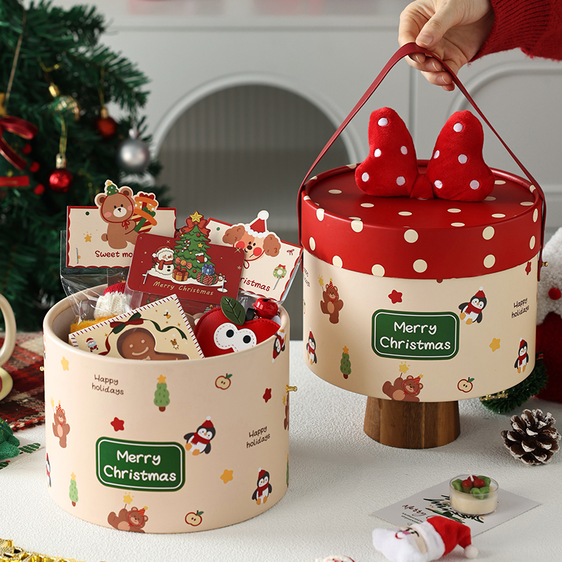 美涤圣诞抱抱桶烘焙送人礼蝴蝶结