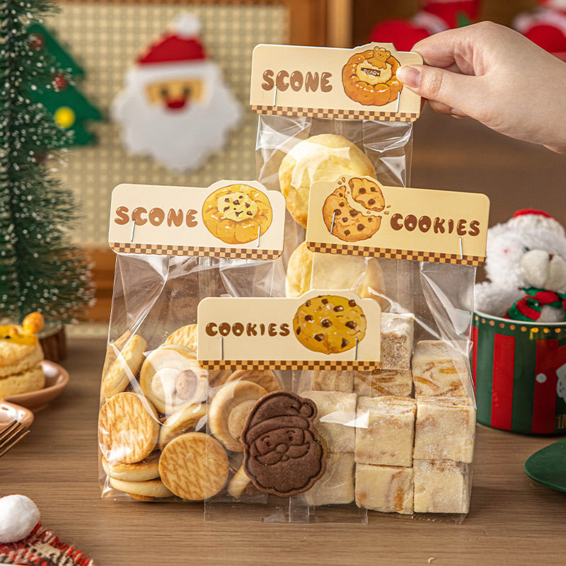 雪花酥包装袋卡头可爱食品级家用