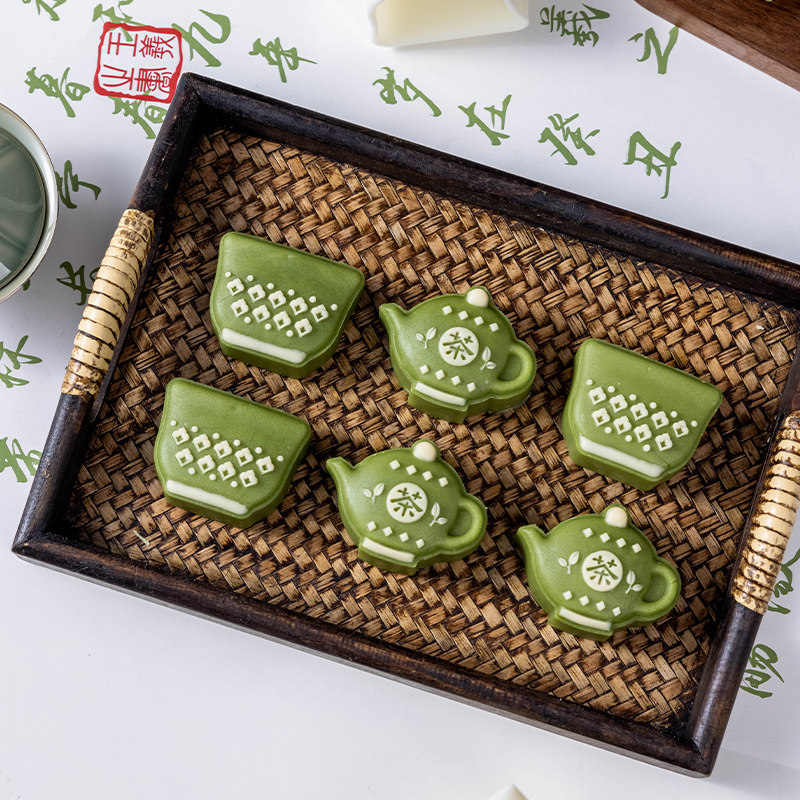 月饼模具按压式冰皮绿豆糕造型图片