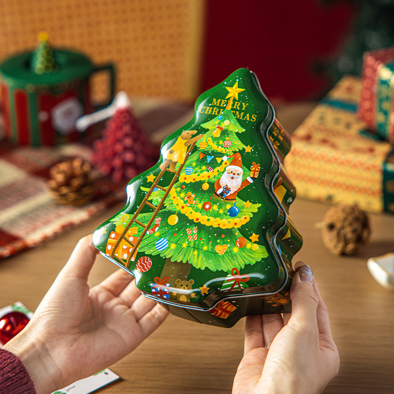 圣诞礼物包装盒2025新款马口铁卡通谈糖果零食送礼物伴手空高级感