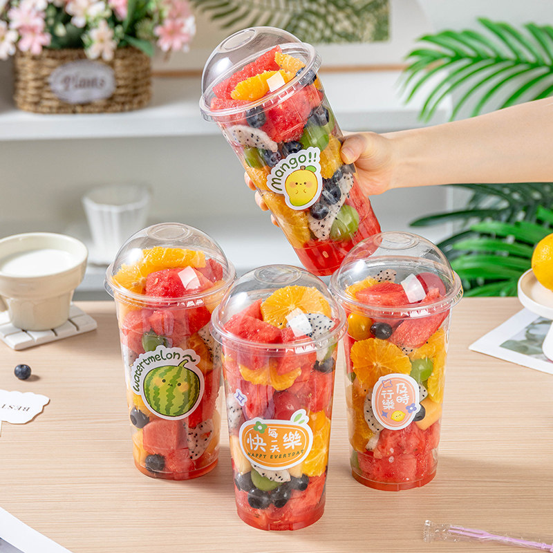 美涤水果杯商用食品级一次性透明