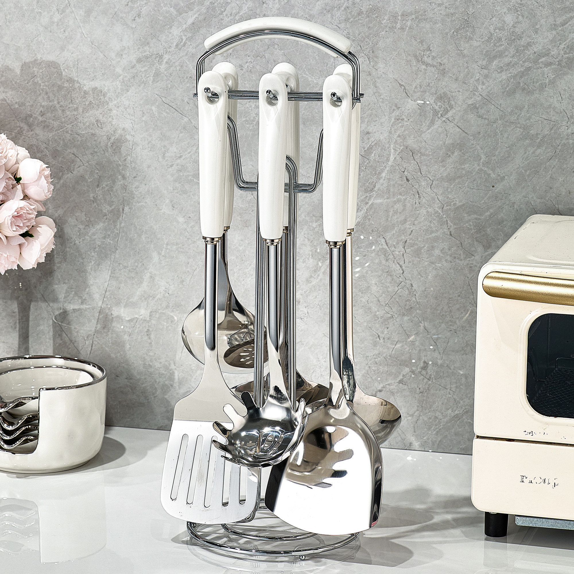 不锈钢锅铲家用厨房耐高温加长漏勺铲勺炒勺白色厨具套装炒菜铲子,厨房/烹饪用具,锅铲,淘宝优惠券,粉丝福利购,淘宝优惠卷