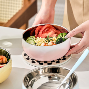 不锈钢泡面碗个人专用大容量带盖螺蛳粉碗宿舍用学生一碗一筷大碗