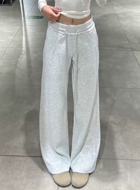 Lad LL卫裤Scub高腰抽绳阔腿裤秋冬加绒加厚加长宽松直筒运动休闲