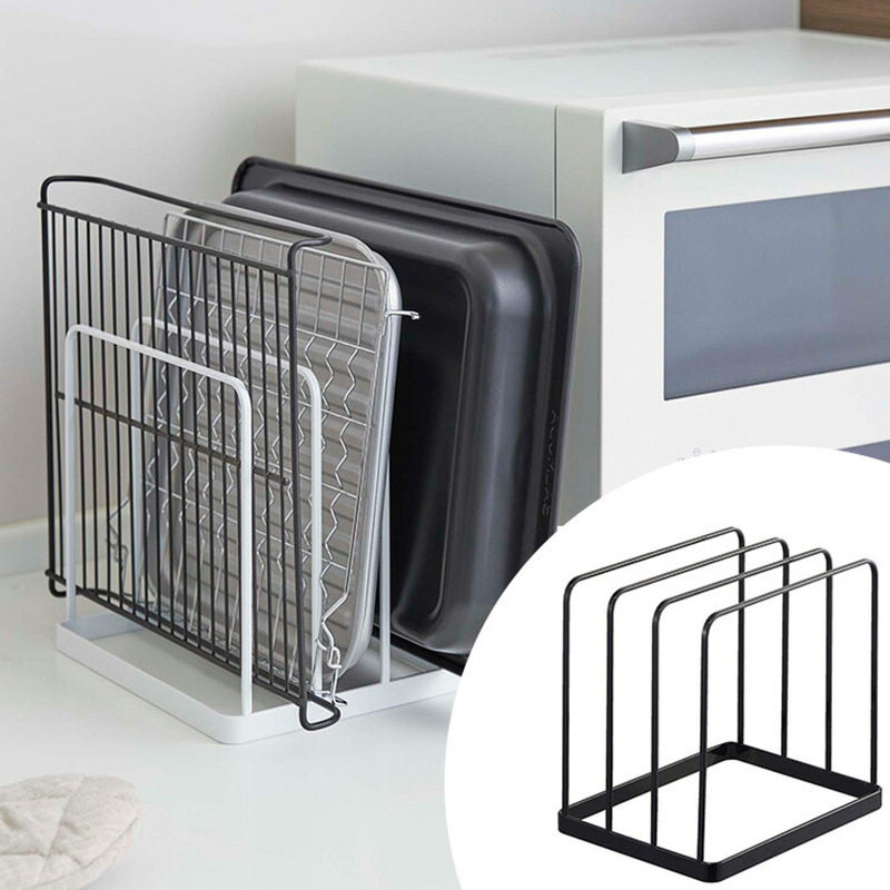 家用日式烤箱蒸烤盘收纳架多功能厨房分格砧板架台面置物架立式