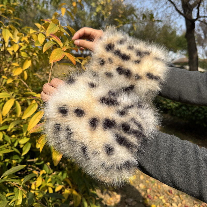 毛毛袖口松紧保暖袖套手套仿皮草狐狸毛绒手圈护袖假袖子袜套腿套