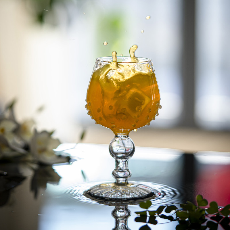 云按野红酒杯高脚杯分茶杯耐热高硼硅玻璃杯立体威士忌杯