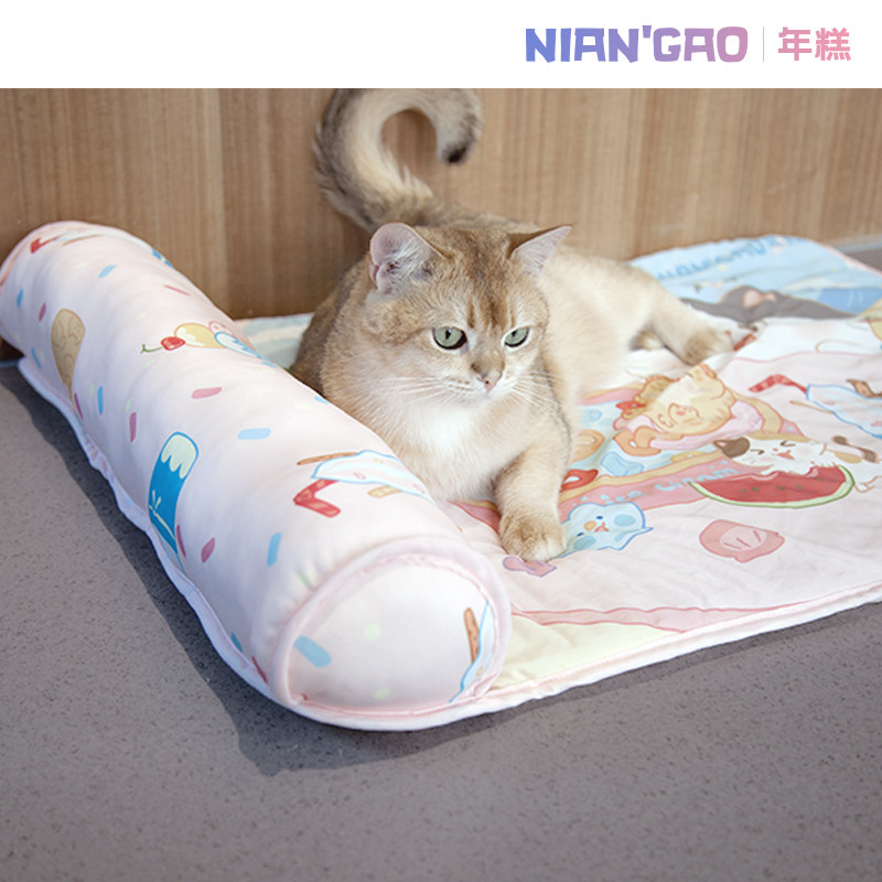 【年糕NianGao】夏季凉感面料冰丝宠物毯猫窝狗垫凉席冰垫防咬