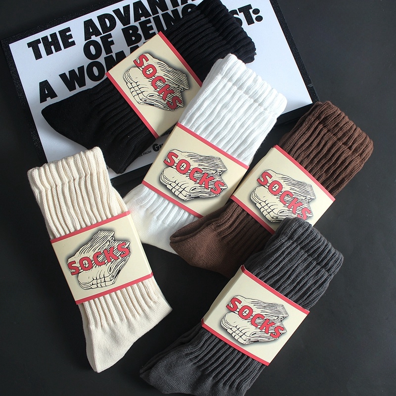 袜子男长筒袜棉简约百搭黑色长袜