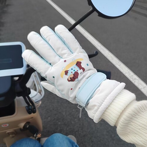 冬季电动车骑行手套防风防寒神器