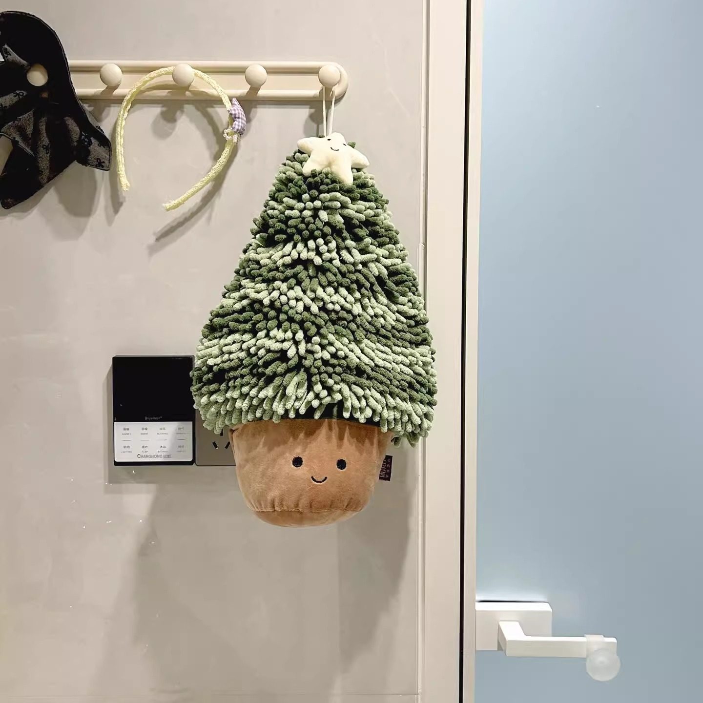 圣诞树擦手巾挂式卫生间专用加厚速干雪尼尔毛巾吸水不掉毛擦手帕,居家布艺,手巾/手帕,淘宝优惠券,粉丝福利购,淘宝优惠卷