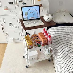 卧室可移动零食小推车加厚碳钢多层收纳置物架家用杂物书本储物架