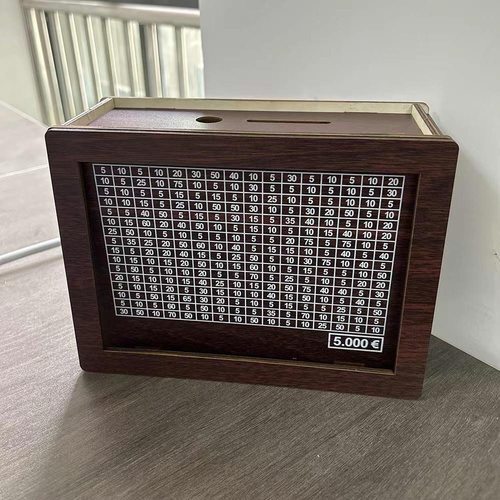 存钱罐1万元木质只进不出