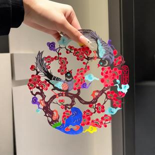 喜上眉梢玻璃新年窗花客厅喜庆装饰推门贴彩色中国风氛围剪纸贴纸