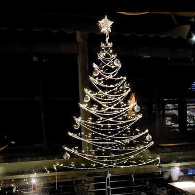 圣诞窗户珍珠珠链装饰