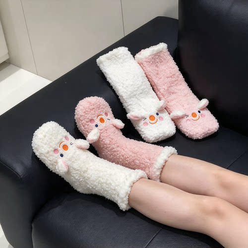 地板袜加厚可爱卡通保暖睡眠袜
