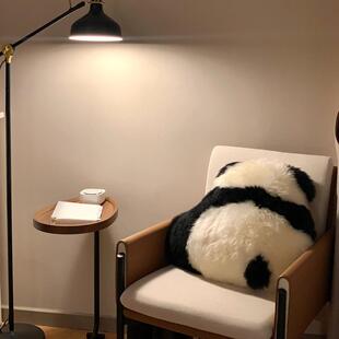 熊猫背影抱枕沙发女生可爱毛绒玩偶客厅装饰品办公室靠枕娃娃公仔